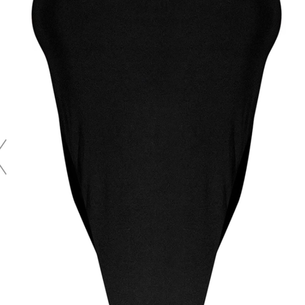PRETTY LITTLE THING (PLT)  BLACK HIGH LEG BODYSUIT (size 2- small) New no tags - Picture 5 of 7